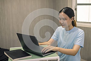 Young student eagerly enters the classroom, ready to immerse themselves in world of learning and education at college, studying