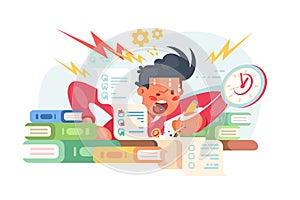 Young student before exams