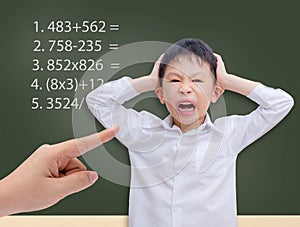Young student getting crazy with maths calculation