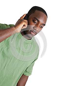 Young student man calling from mobile phone