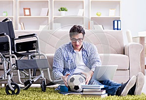 Young student studying at home