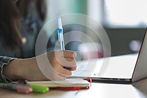 young student studying at home