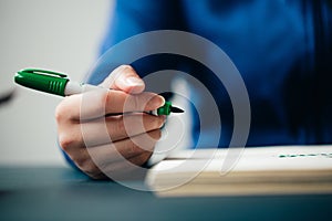 young student studying at home