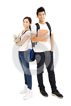 Young students couple with books