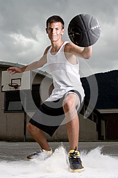 Young stylish basketball player