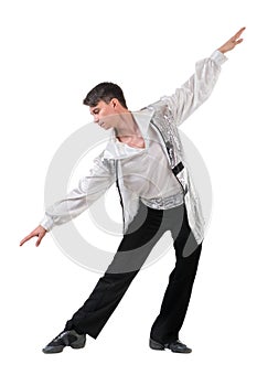 Young and stylish modern ballet dancer Isolated on