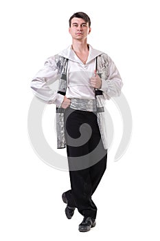 Young and stylish modern ballet dancer, isolated