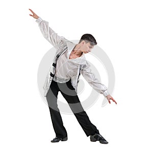 Young and stylish modern ballet dancer, isolated