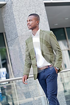 Young successful african business man outdoor in summer