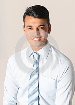Young Successful Man Portrait with shirt and necktie