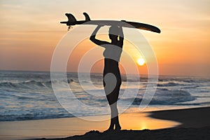 Young surfer girl