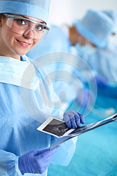 Young surgery team in the operating room