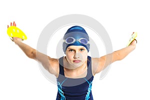 Young swimmer girl