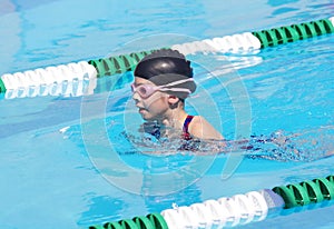 Young Swimmer at Swim Meet photo