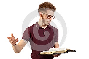 Young teacher preaching