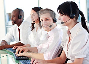 Young team working together in an office