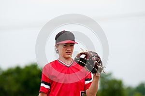 Young teen baseball player