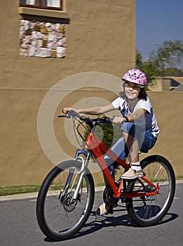 Young Teen On Bicycle