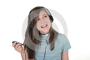 Young Teen Girl Listening To Music 4