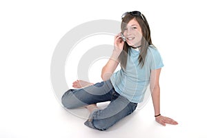 Young Teen Girl Talking On Cellphone 2