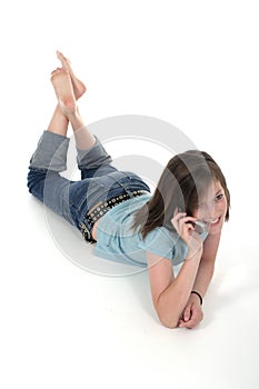 Young Teen Girl Talking On Cellphone 6