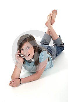 Young Teen Girl Talking On Cellphone 8