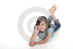 Young Teen Girl Talking On Cellphone 9