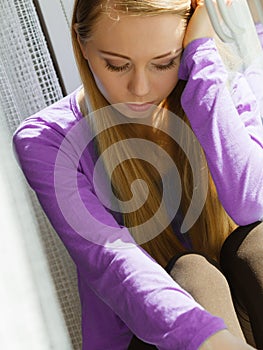 Young teenage sad woman