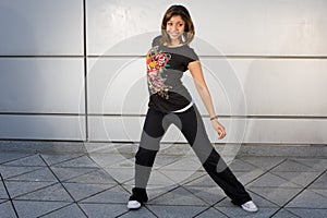 Young teenager dancing hip hop