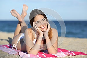 Young teenager girl on the beach