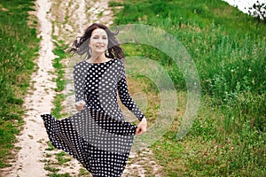 Young teenager walking in the nature