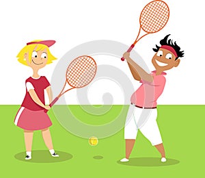 Young tennis players