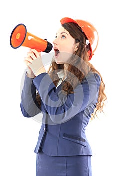 Young thoughtful business woman