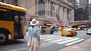 Young tourist at the at the Central Station in the city