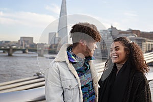 Young Tourist Couple Visiting London In Winter