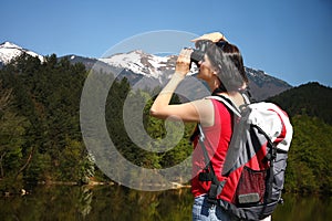 Young tourist photographer