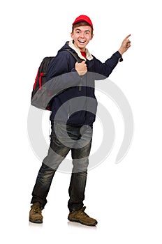 The young traveller with backpack