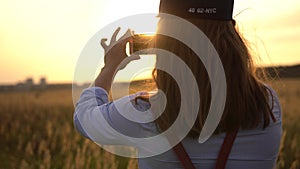 Young Unidentified Woman Shoots Beautiful Nature