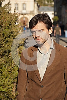 Young unshaven man portrait