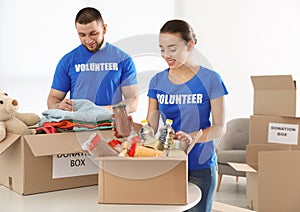 Young volunteers collecting donations