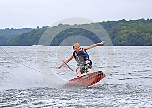 Young Wakeboarder Falling