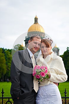 Young wedding couple