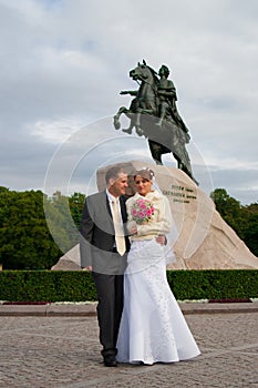 Young wedding couple