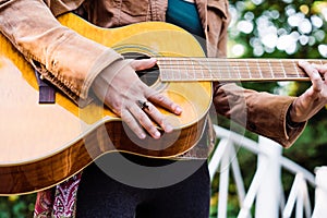 Young white female model lifestyle outdoors photo