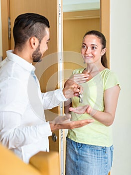 Young wife getting the keys