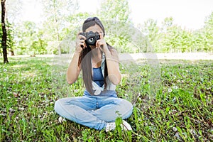 Young Woman Amateur Photographer Outdoor
