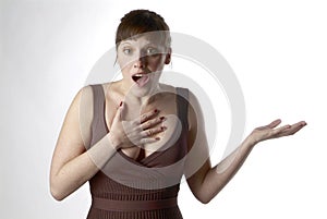 Young woman appalled