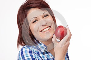 Young Woman with Apple