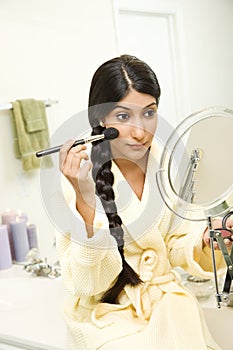 Young Woman Applying Makeup