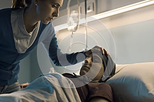 Young woman assisting her friend at the hospital